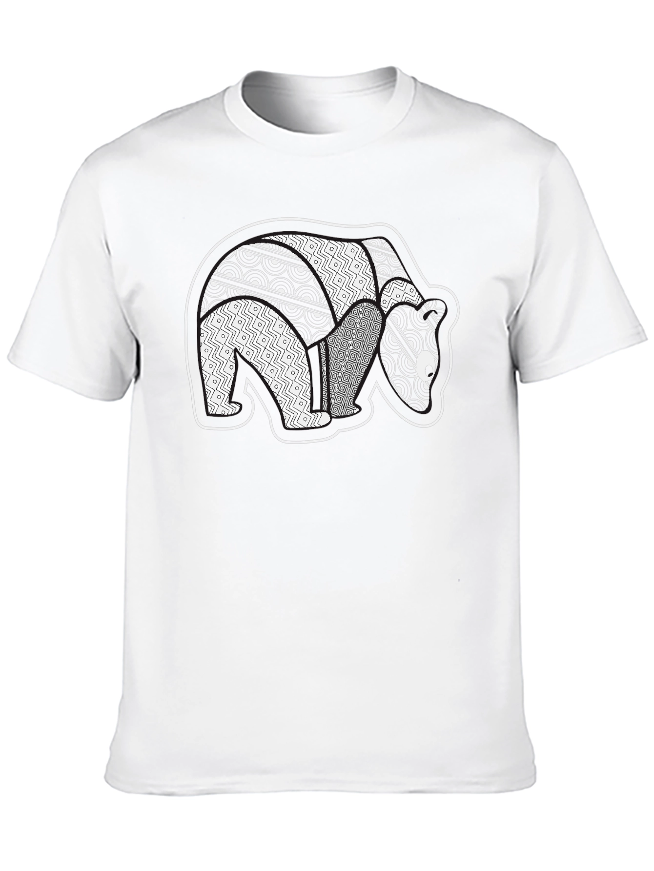 Abstract Bear Graphic Black T-Shirt
