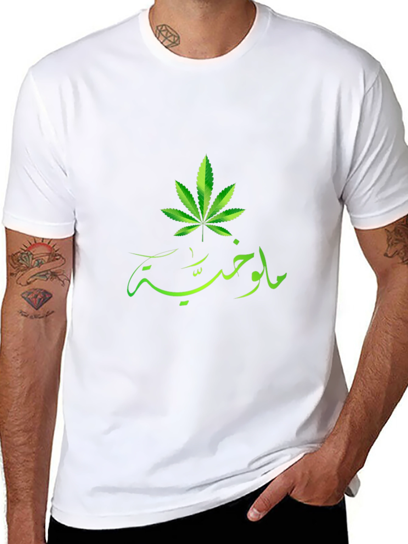 Leaf Graphic Black T-Shirt