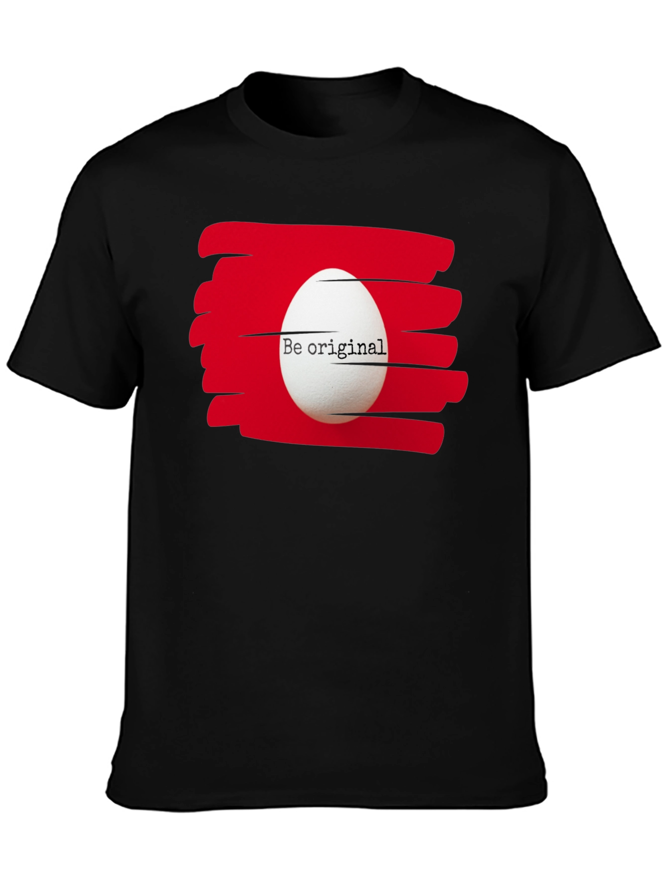 Be Original Egg Graphic Tee - Black