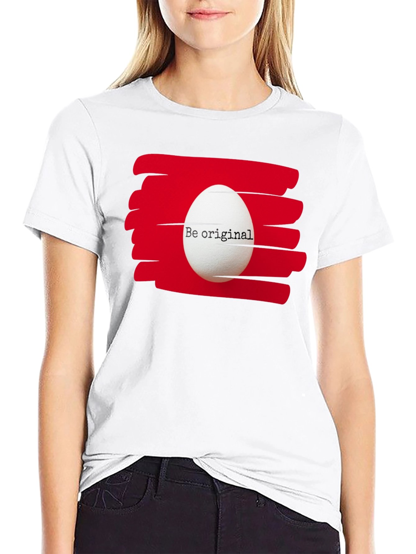 Be Original Egg Graphic Tee - Black