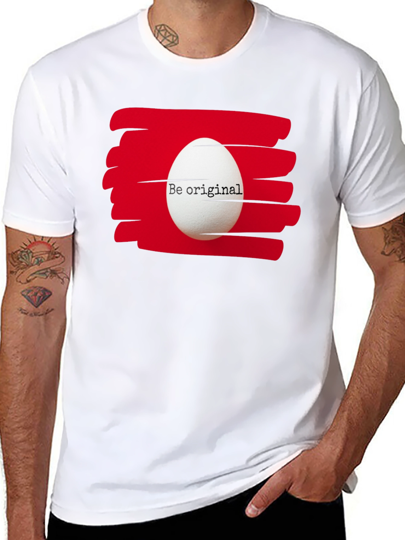 Be Original Egg Graphic Tee - Black