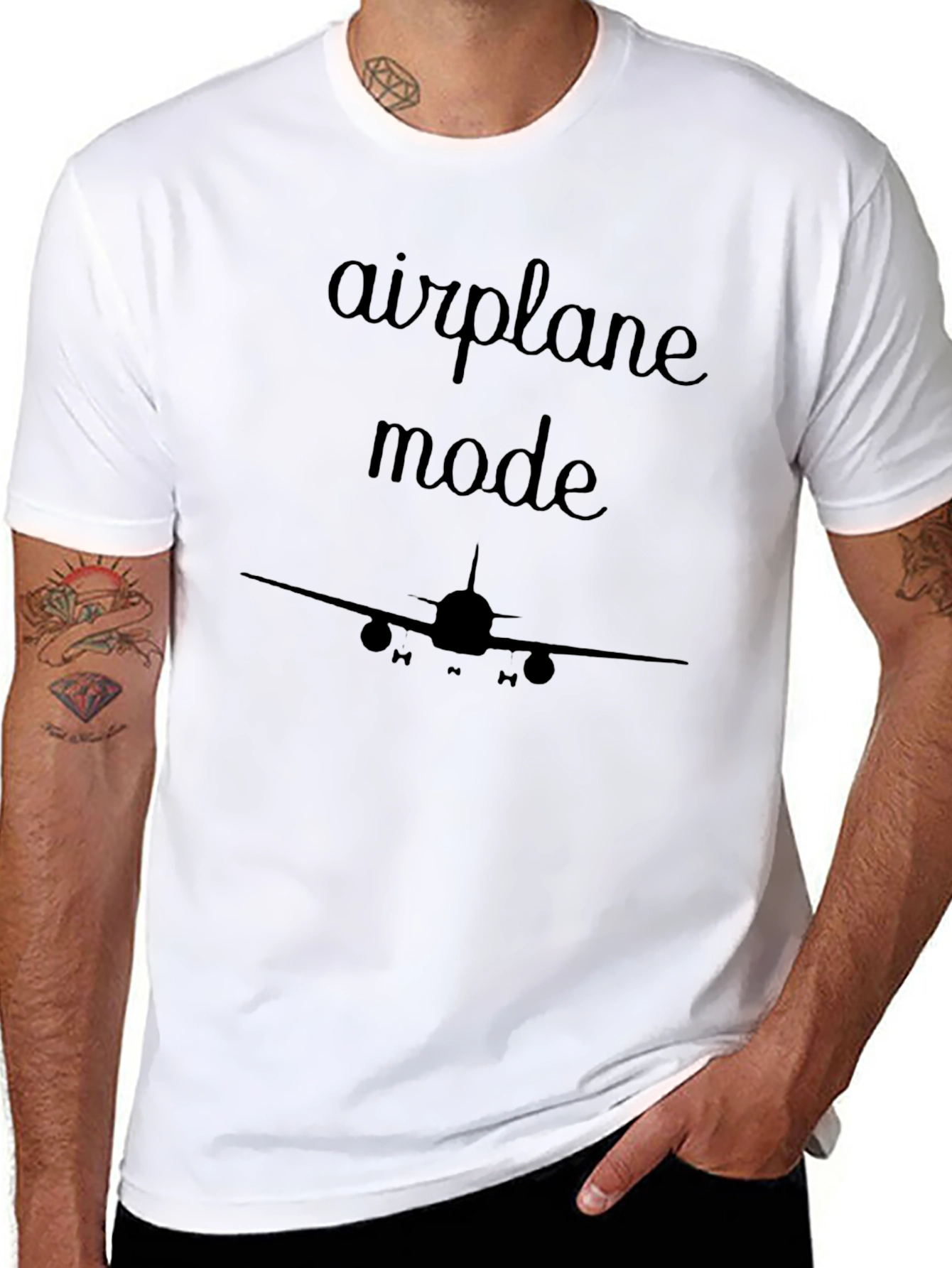 Airplane Mode Black Graphic Tee