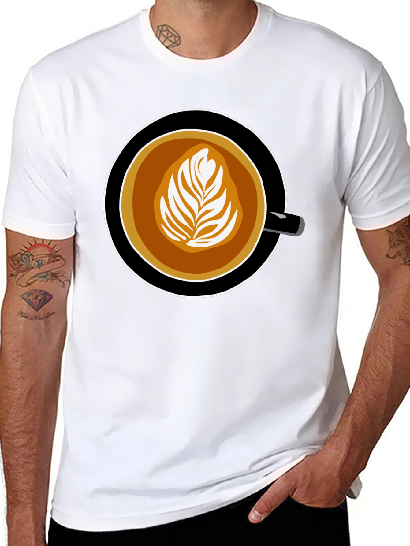 Coffee Art Graphic Tee - Latte Lovers T-Shirt