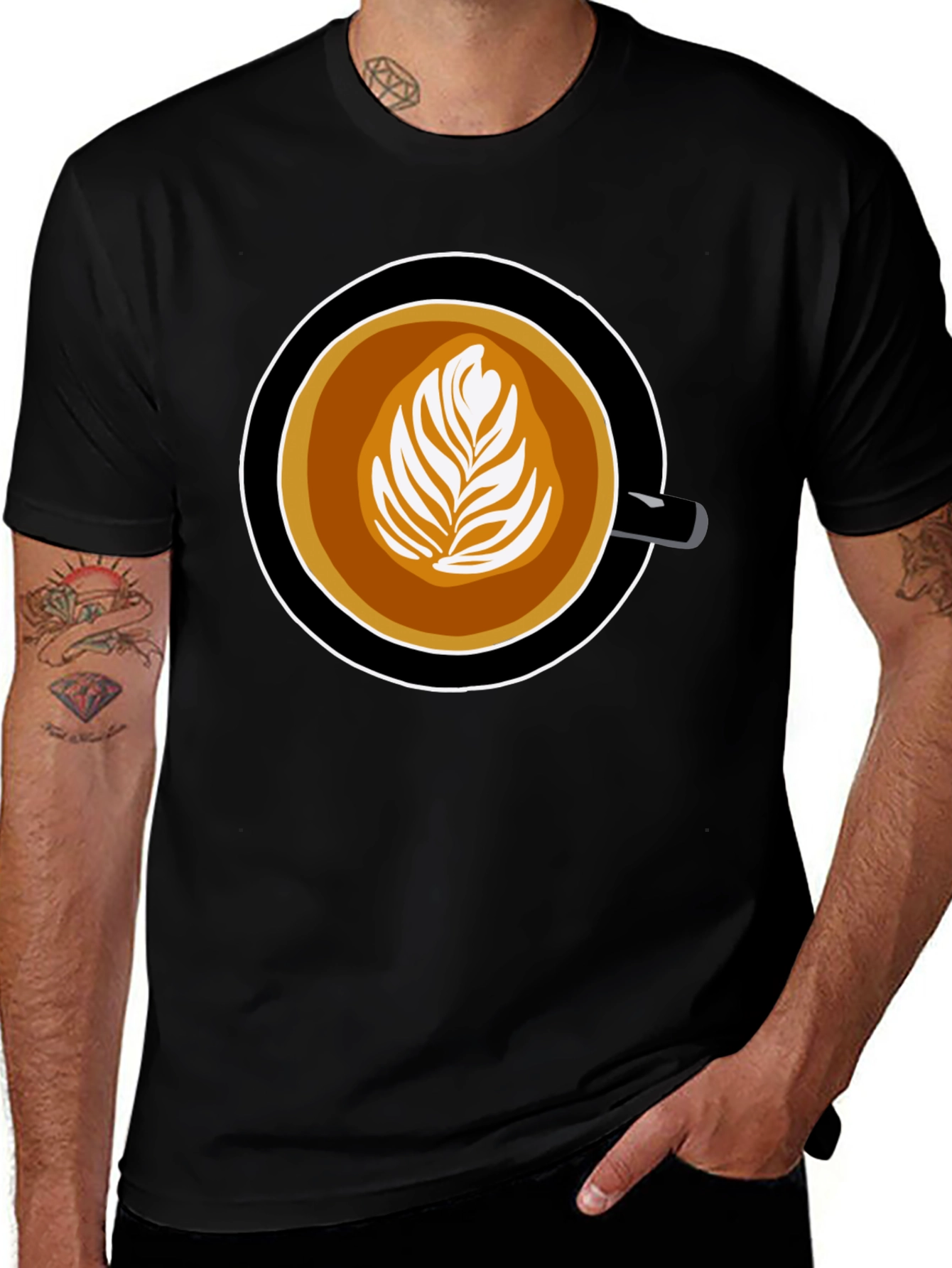 Coffee Art Graphic Tee - Latte Lovers T-Shirt