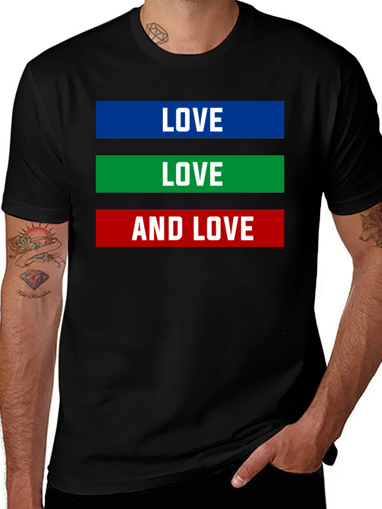 Love Graphic Tee - Mens Black Cotton T-Shirt