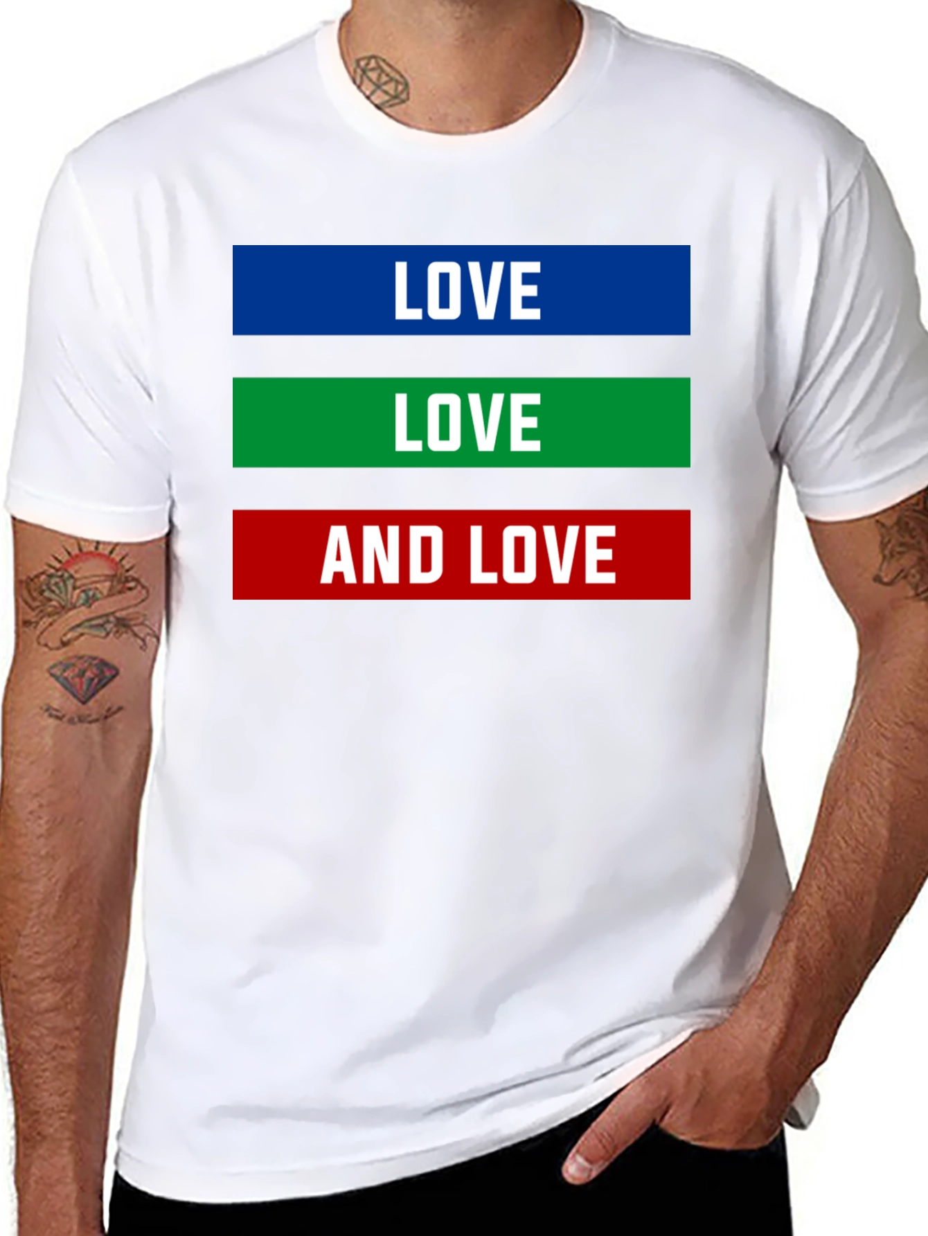 Love Graphic Tee - Mens Black Cotton T-Shirt