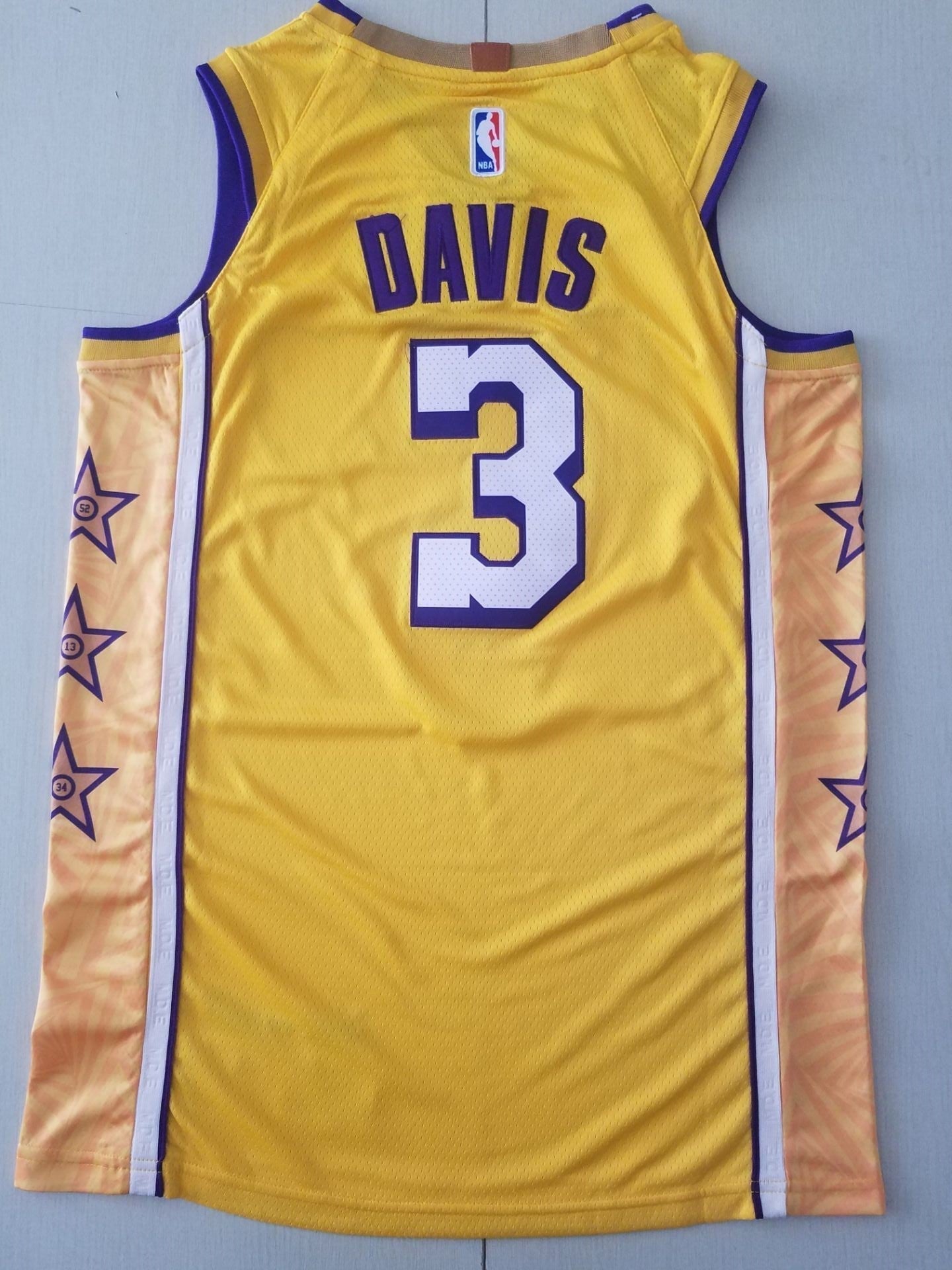 Men's Los Angeles Lakers Anthony Davis Yellow #3 Swingman Jerseys