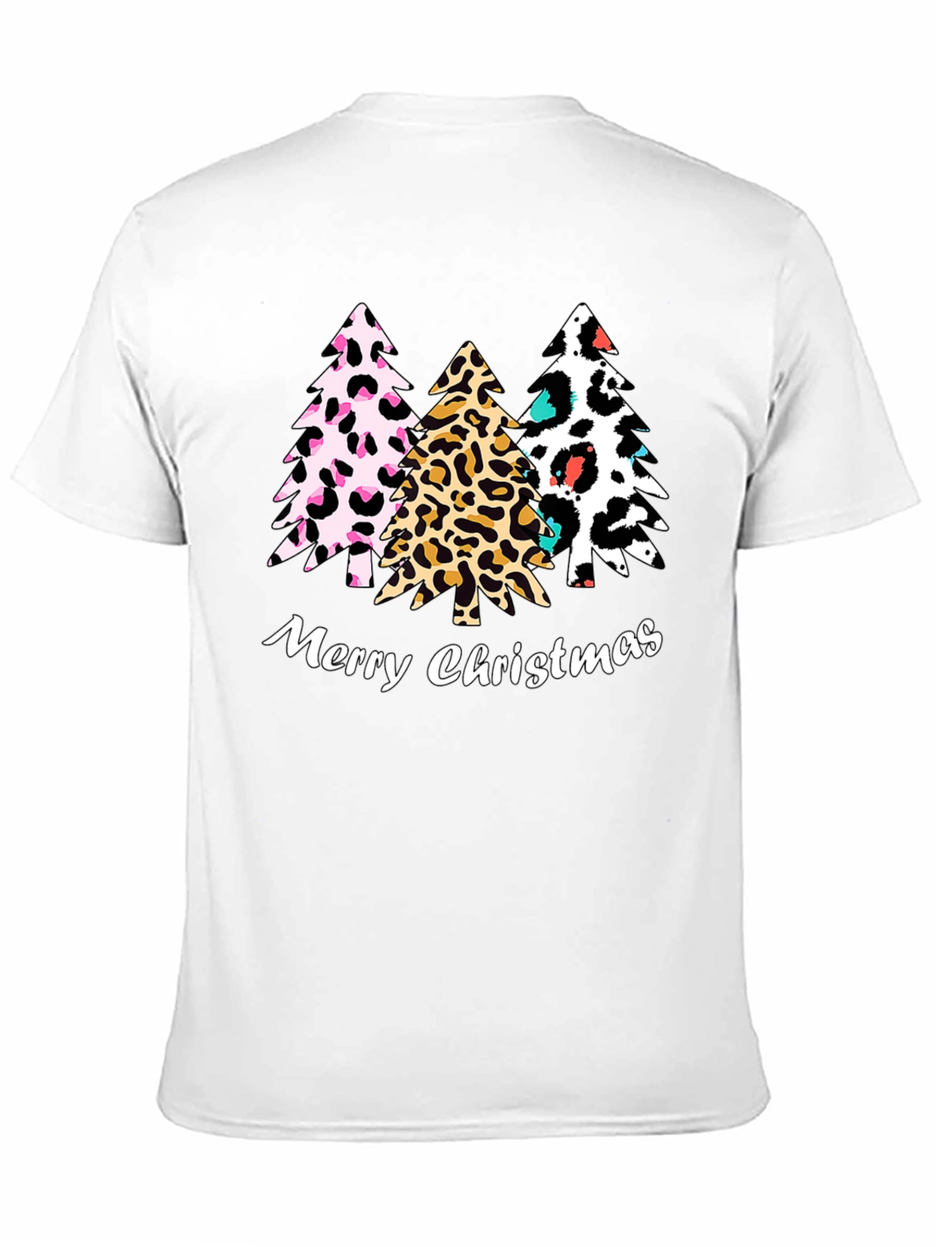 Merry Christmas Leopard Print Tree T-Shirt