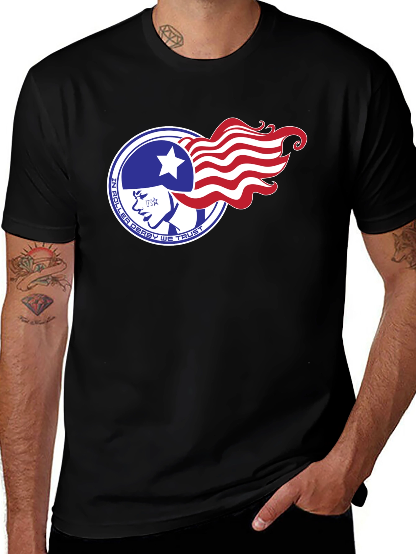 Roller Derby T-Shirt - USA Patriotic Design