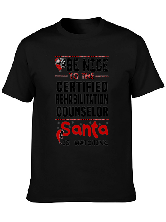 Funny Santa Certified Rehab Counselor T-Shirt