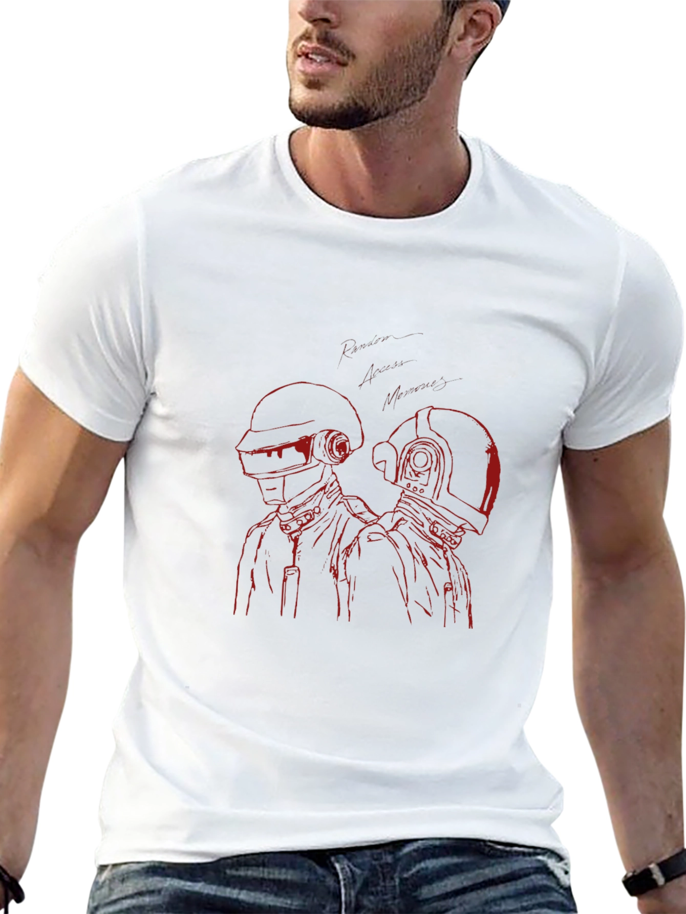 Daft Punk Graphic Tee - Black Cotton Blend T-Shirt