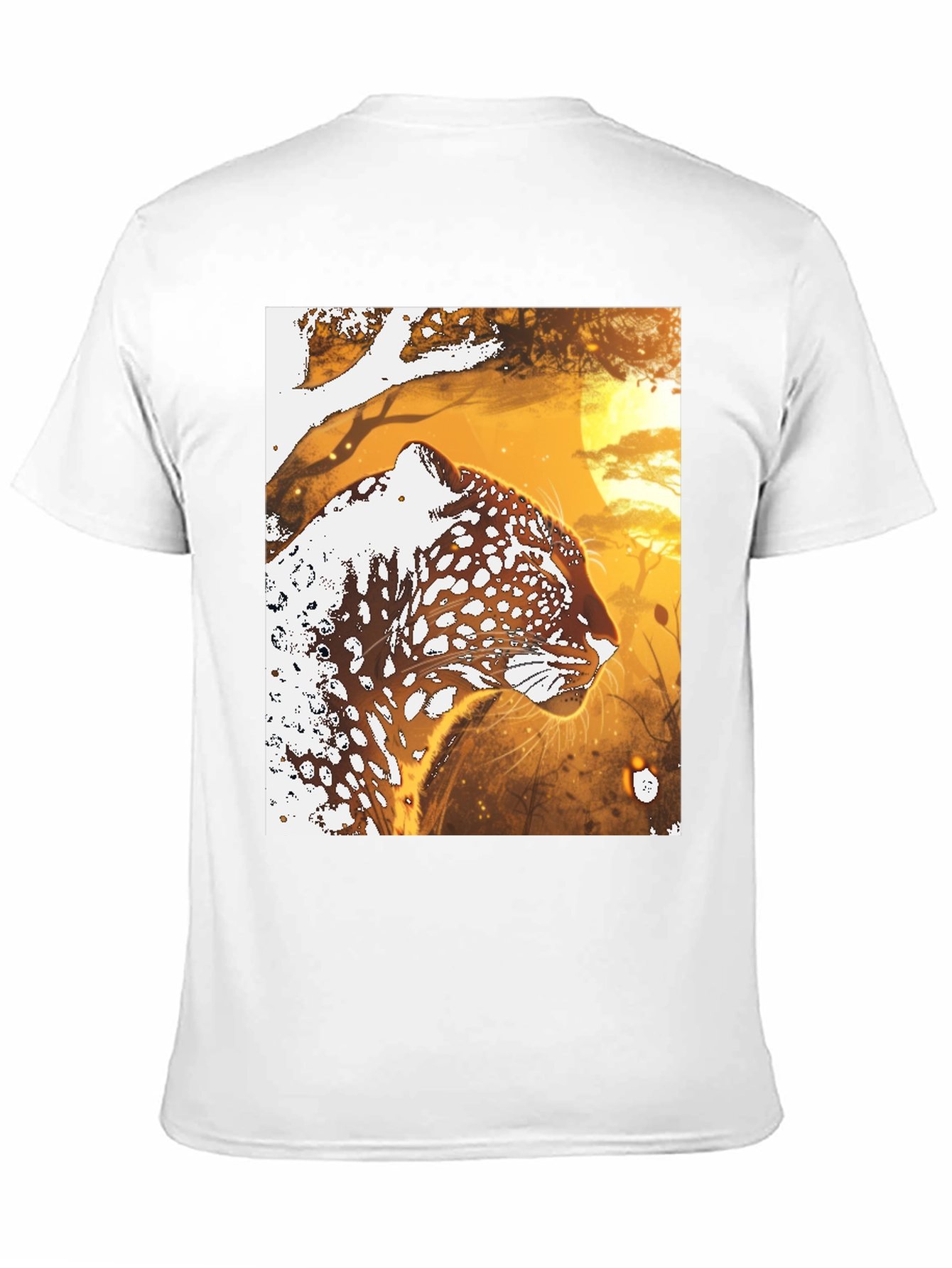 Leopard Graphic Black T-Shirt - Wildlife Art