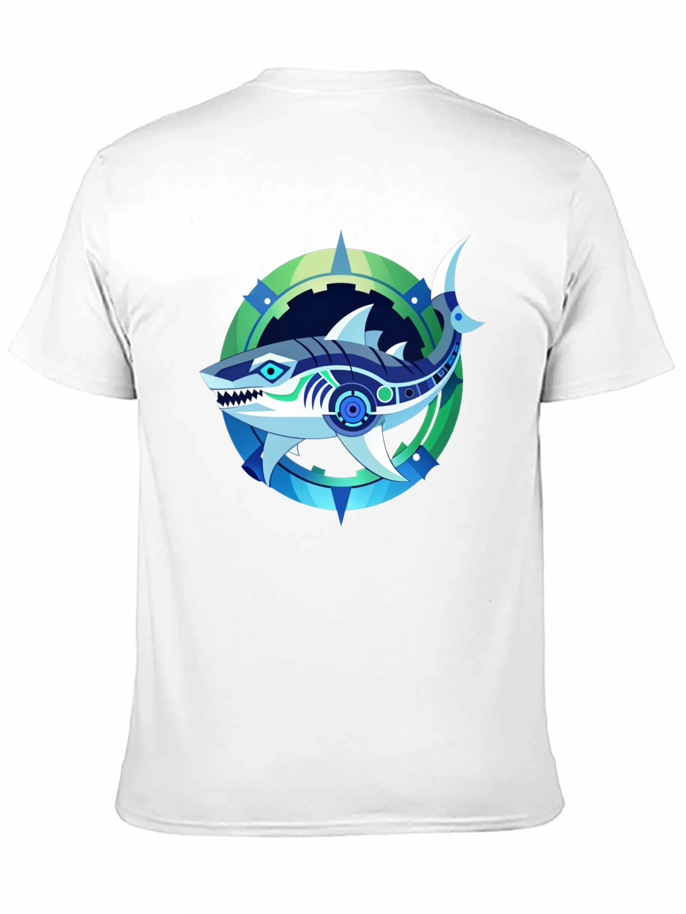 Cyber Shark Graphic Black T-Shirt
