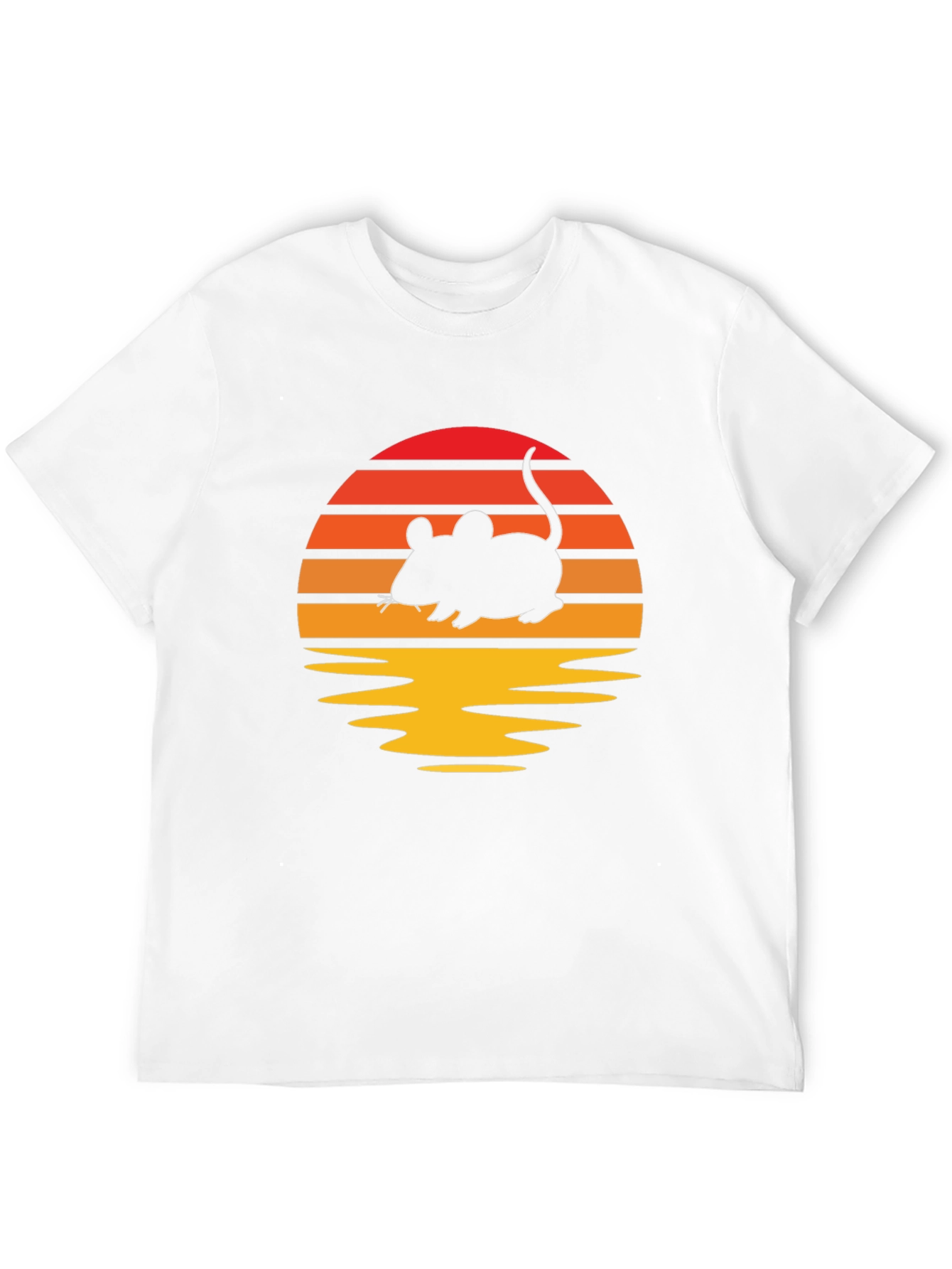 Retro Sunset Mouse T-Shirt - Black