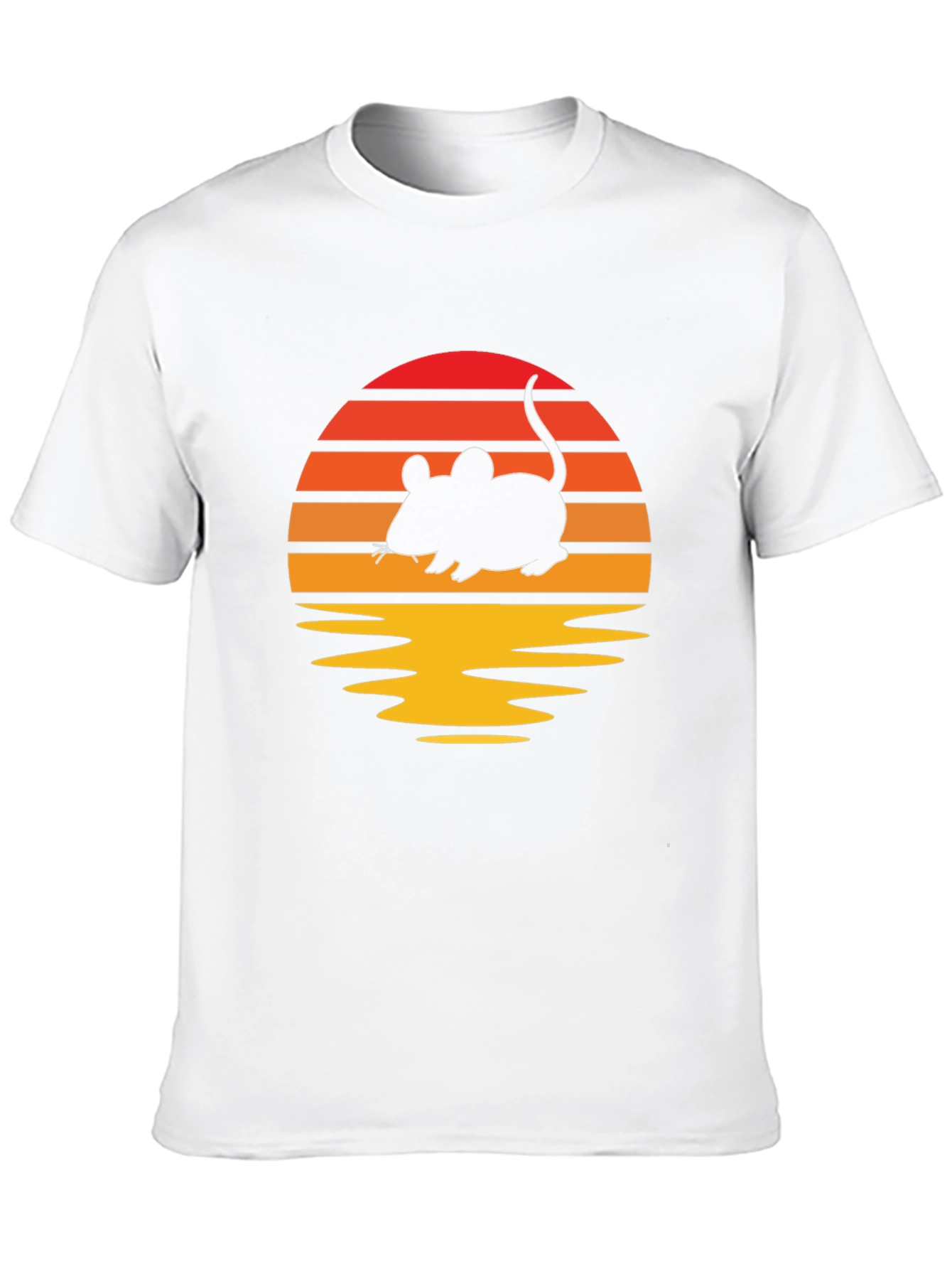 Retro Sunset Mouse T-Shirt - Black