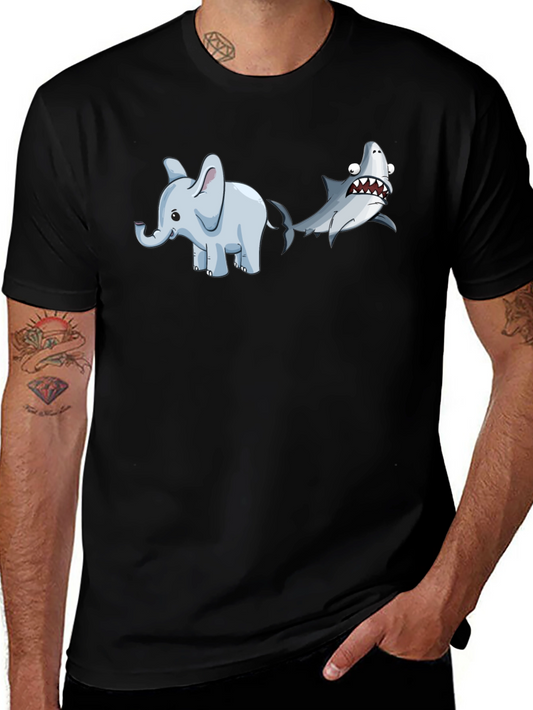Elephant Shark T-Shirt - Humorous Animal Graphic Tee