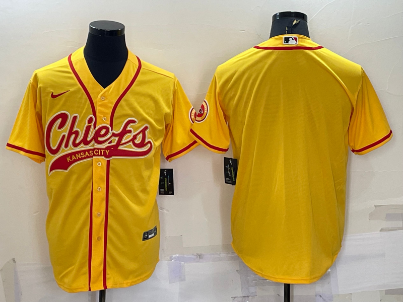 Men's Kansas City Chiefs Gold Blank Jerseys