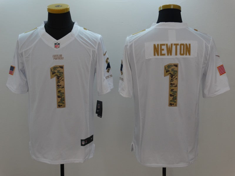 Men's Carolina Panthers Cam Newton #1 White Game Player Jerseys