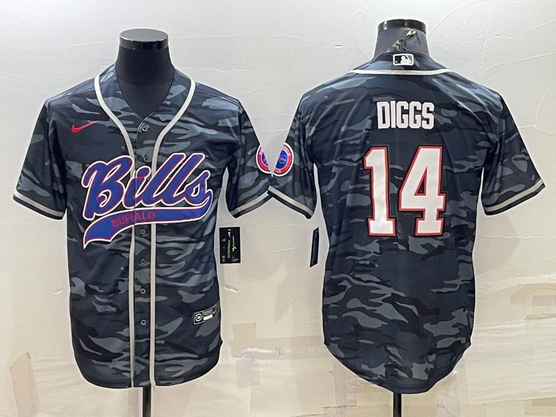 Men's Buffalo Bills Stefon Diggs #14 Grey Camouflage Game Jerseys Joint Edition