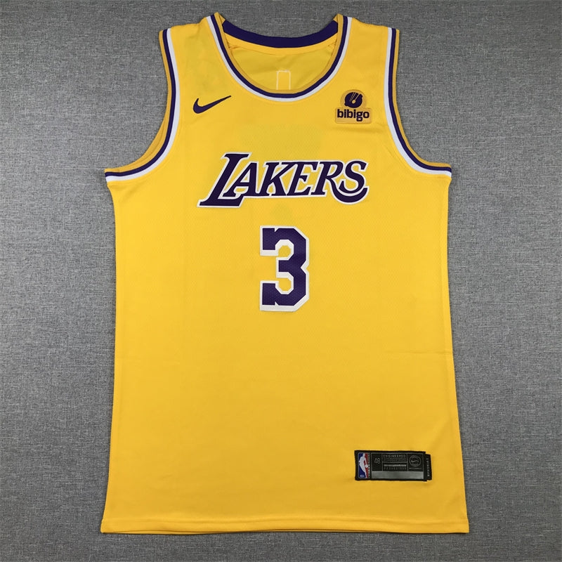 Men's Los Angeles Lakers Anthony Davis #3 Gold 2022/23 Swingman Jerseys - Icon Edition
