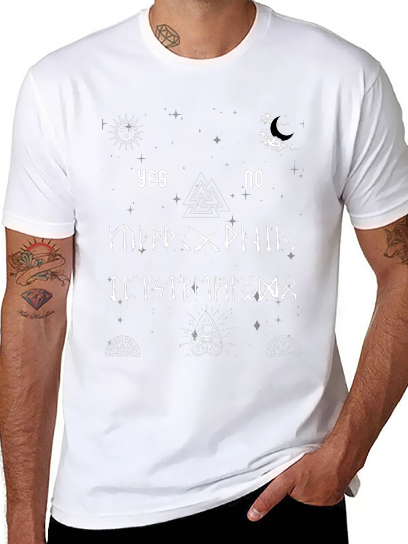 Occult Ouija Board Rune Graphic T-Shirt