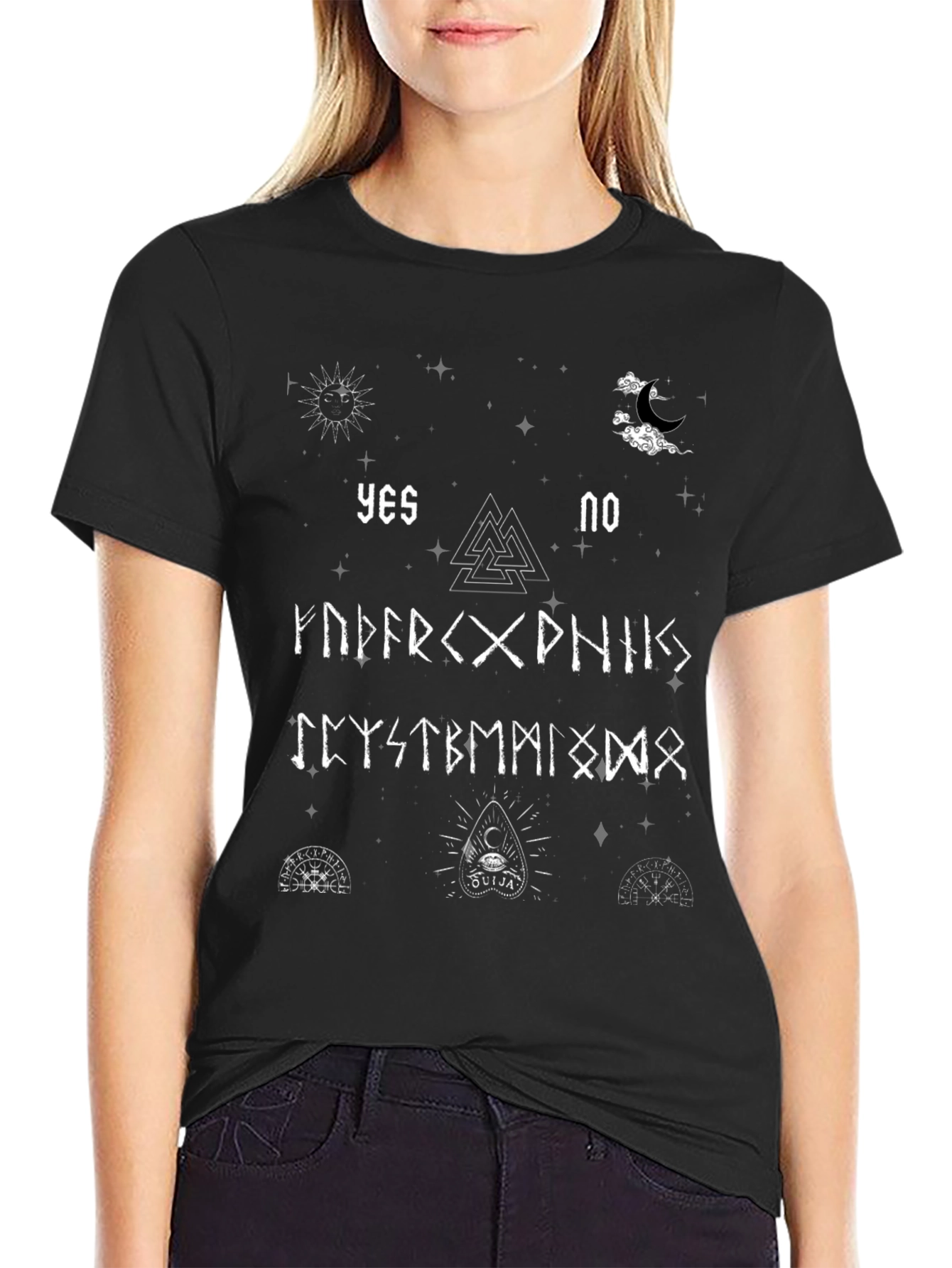 Occult Ouija Board Rune Graphic T-Shirt
