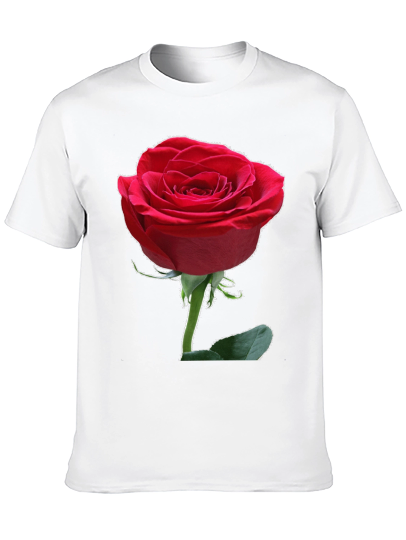 Red Rose Graphic Black T-Shirt