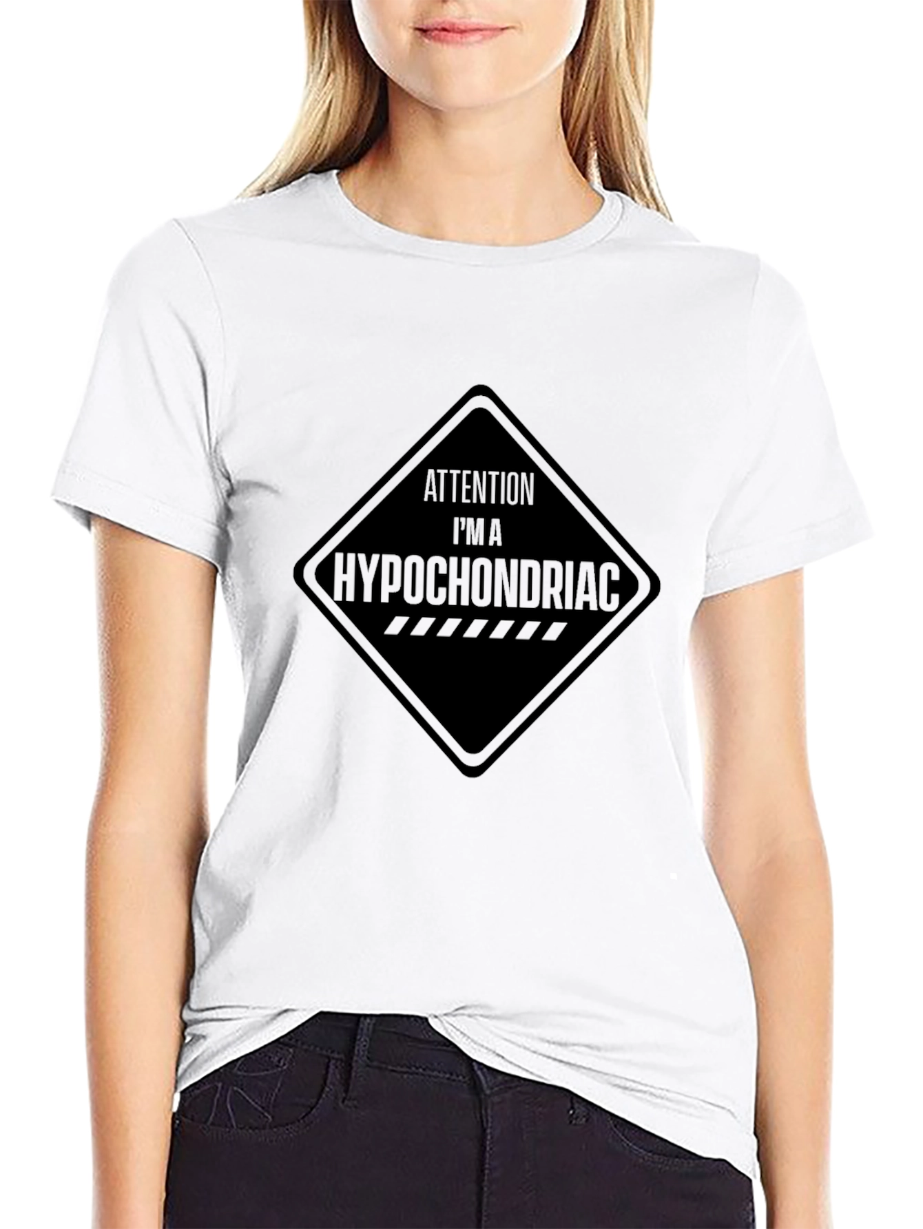 Attention Hypochondriac Black Graphic Tee
