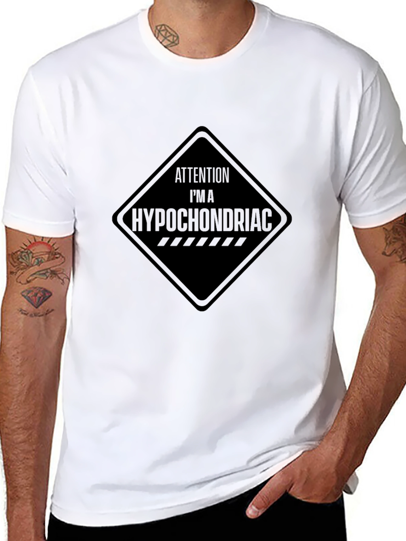 Attention Hypochondriac Black Graphic Tee