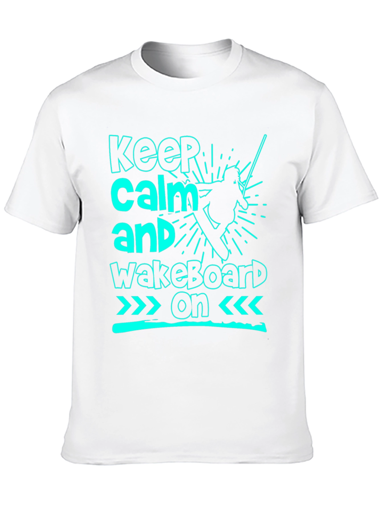 Keep Calm and Wakeboard On Black T-Shirt