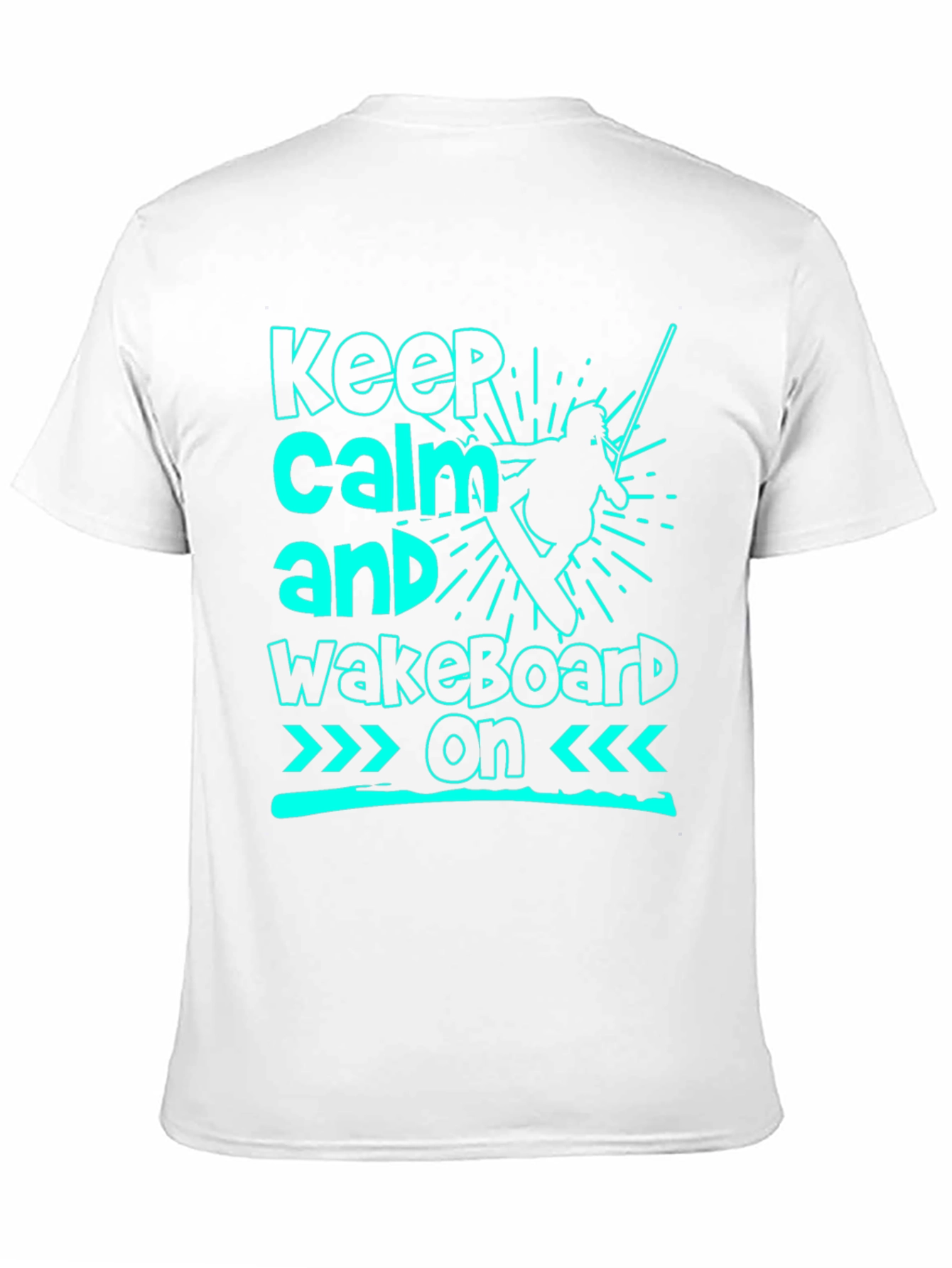 Keep Calm and Wakeboard On Black T-Shirt
