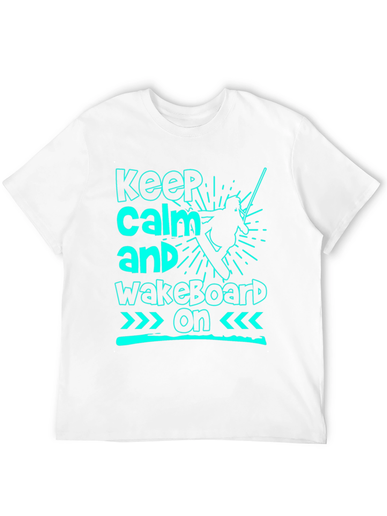 Keep Calm and Wakeboard On Black T-Shirt