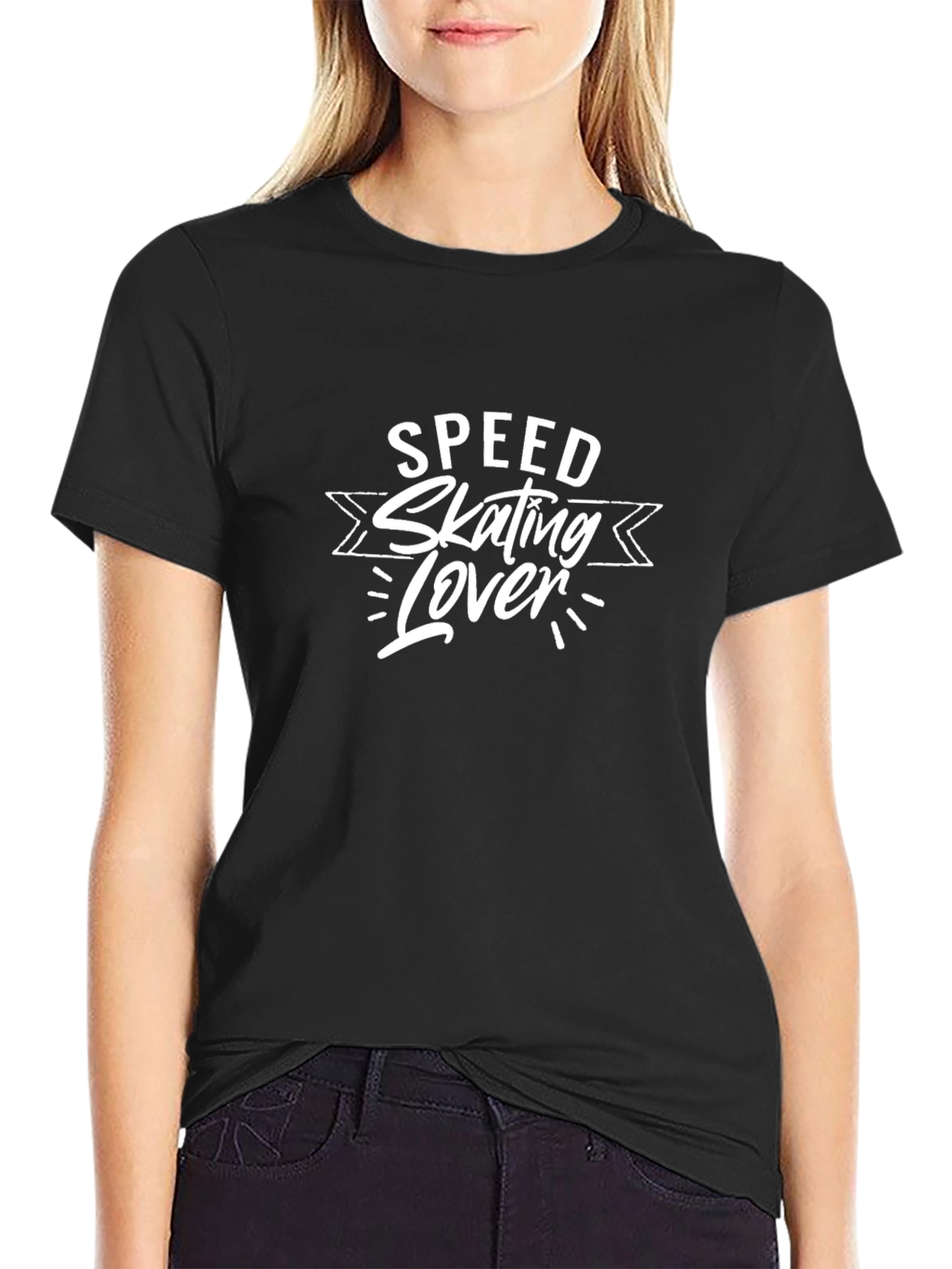 Speed Skating Lover Graphic Tee - Black