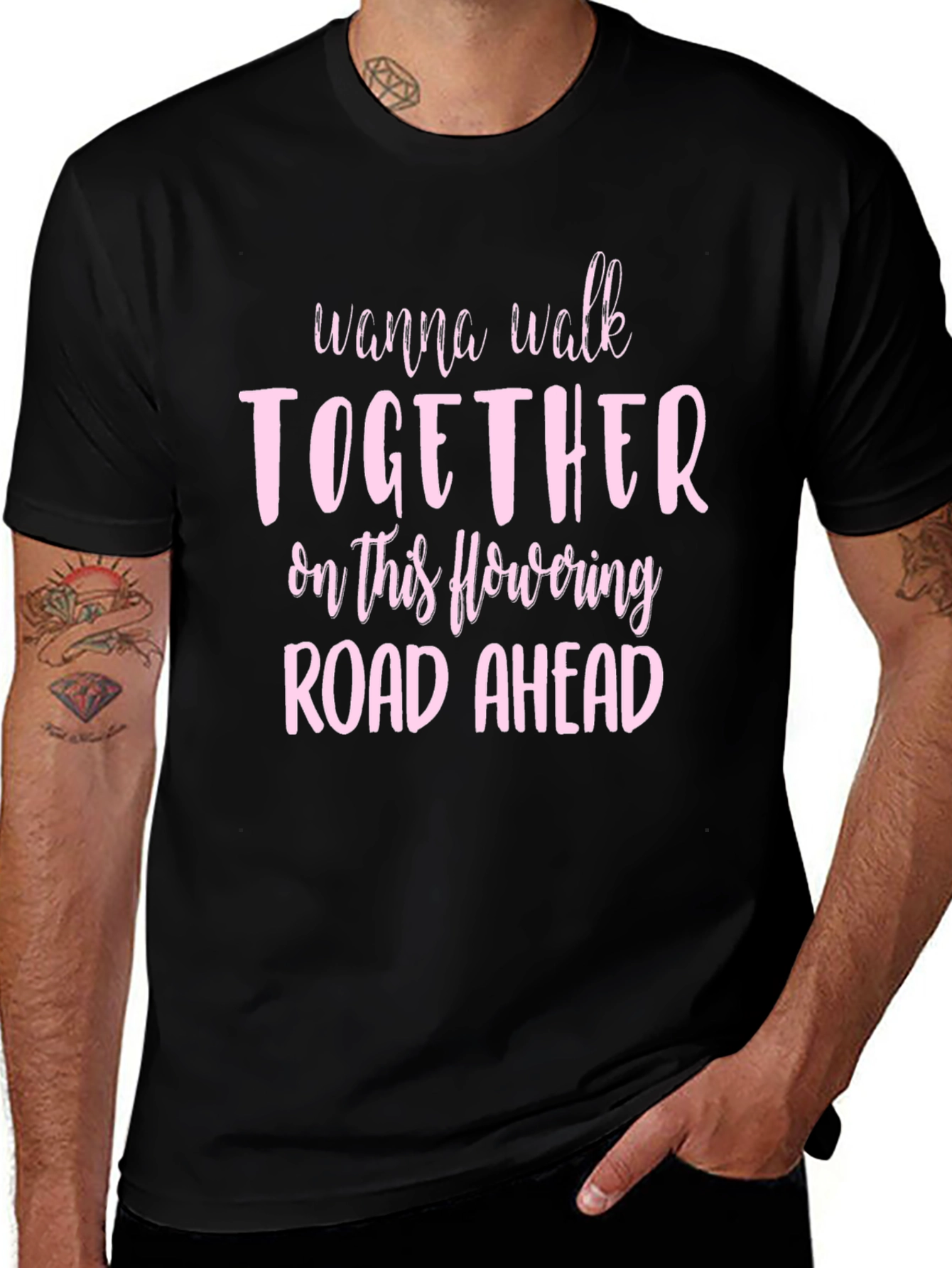 Romantic Graphic Tee: Wanna Walk Together