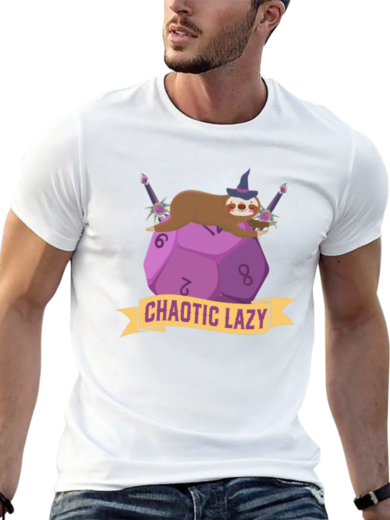 Chaotic Lazy Sloth D20 T-Shirt