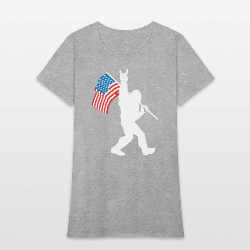 Bigfoot Rock And Roll Usa Flag For Sasquatch Belie