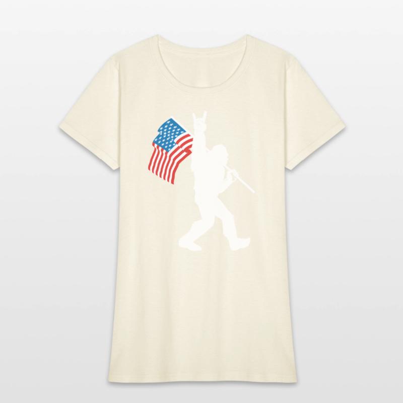 Bigfoot Rock And Roll Usa Flag For Sasquatch Belie