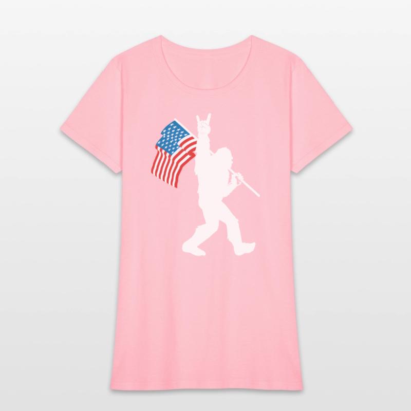 Bigfoot Rock And Roll Usa Flag For Sasquatch Belie