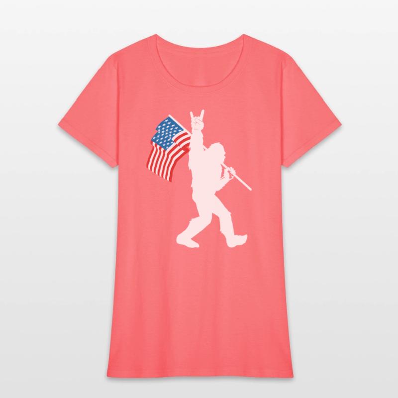 Bigfoot Rock And Roll Usa Flag For Sasquatch Belie