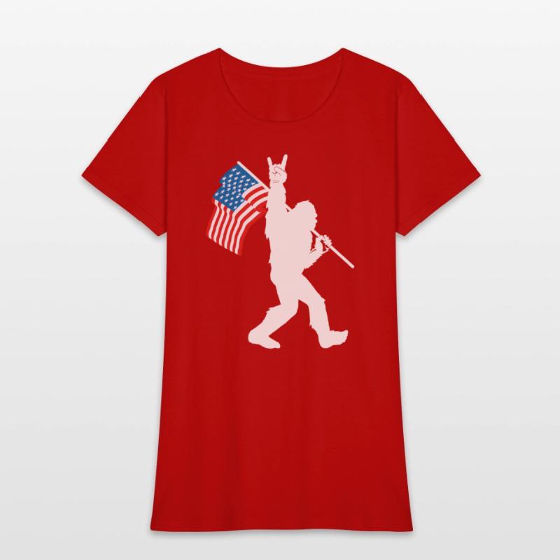 Bigfoot Rock And Roll Usa Flag For Sasquatch Belie