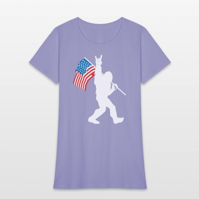 Bigfoot Rock And Roll Usa Flag For Sasquatch Belie