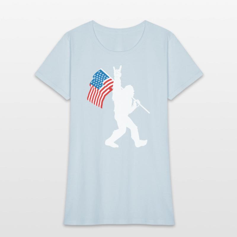 Bigfoot Rock And Roll Usa Flag For Sasquatch Belie