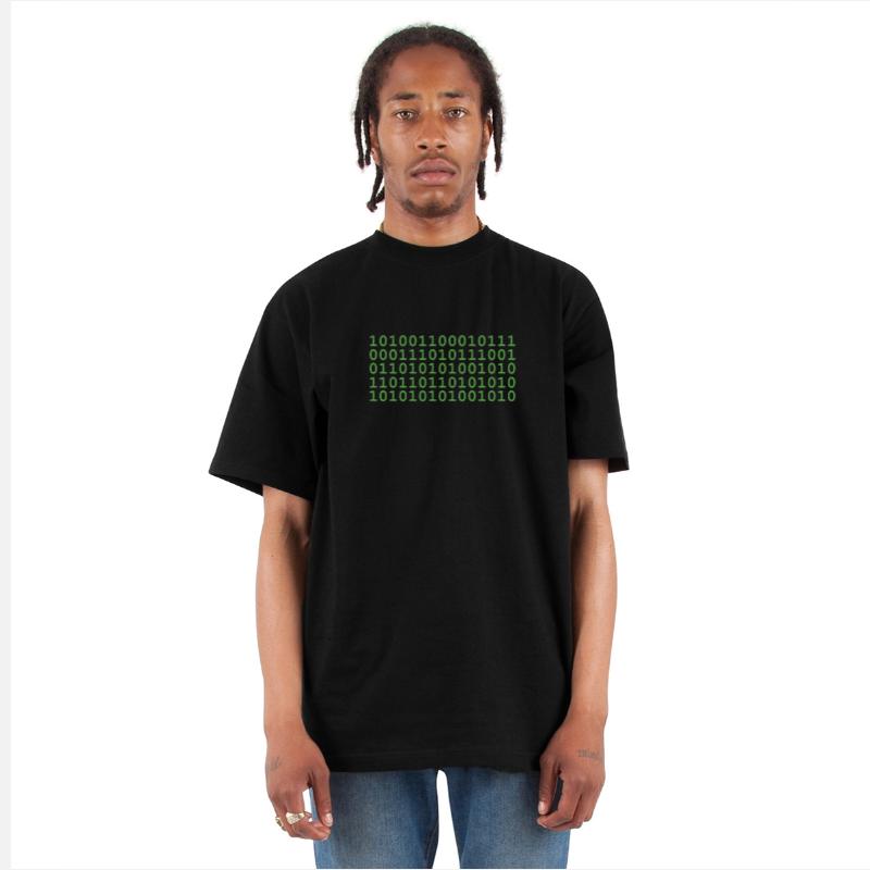 Binary Matrix Code Art - Futuristic Green Design