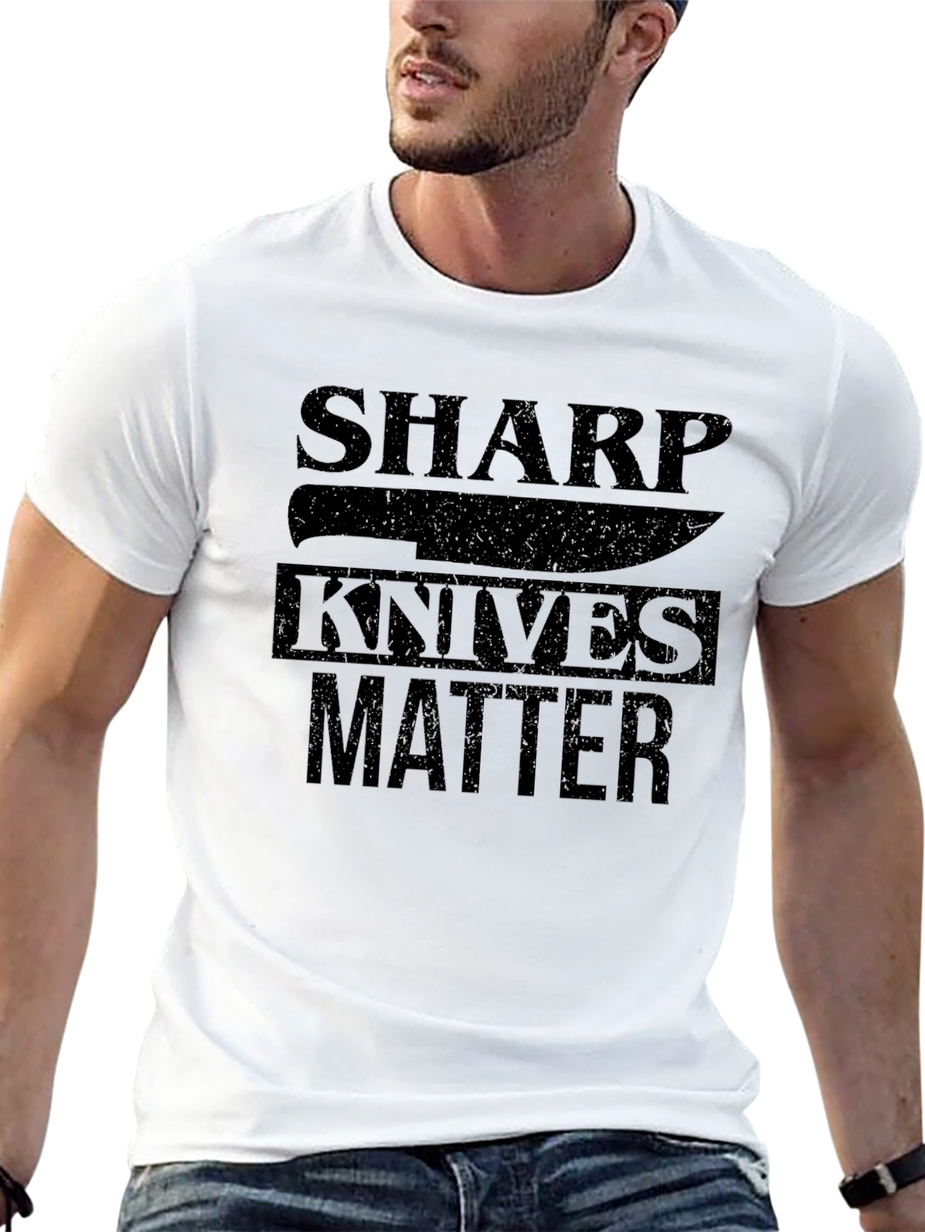 Sharp Knives Matter Graphic T-Shirt - Black