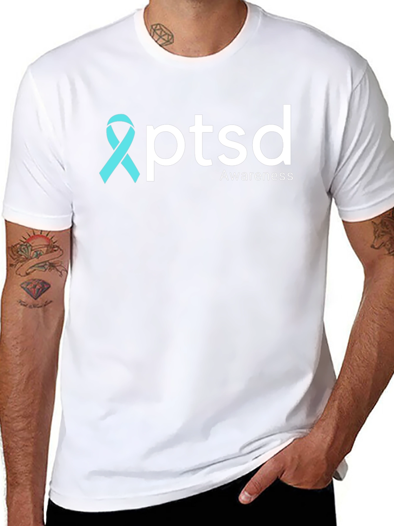 PTSD Awareness Ribbon T-Shirt - Unisex Support Tee