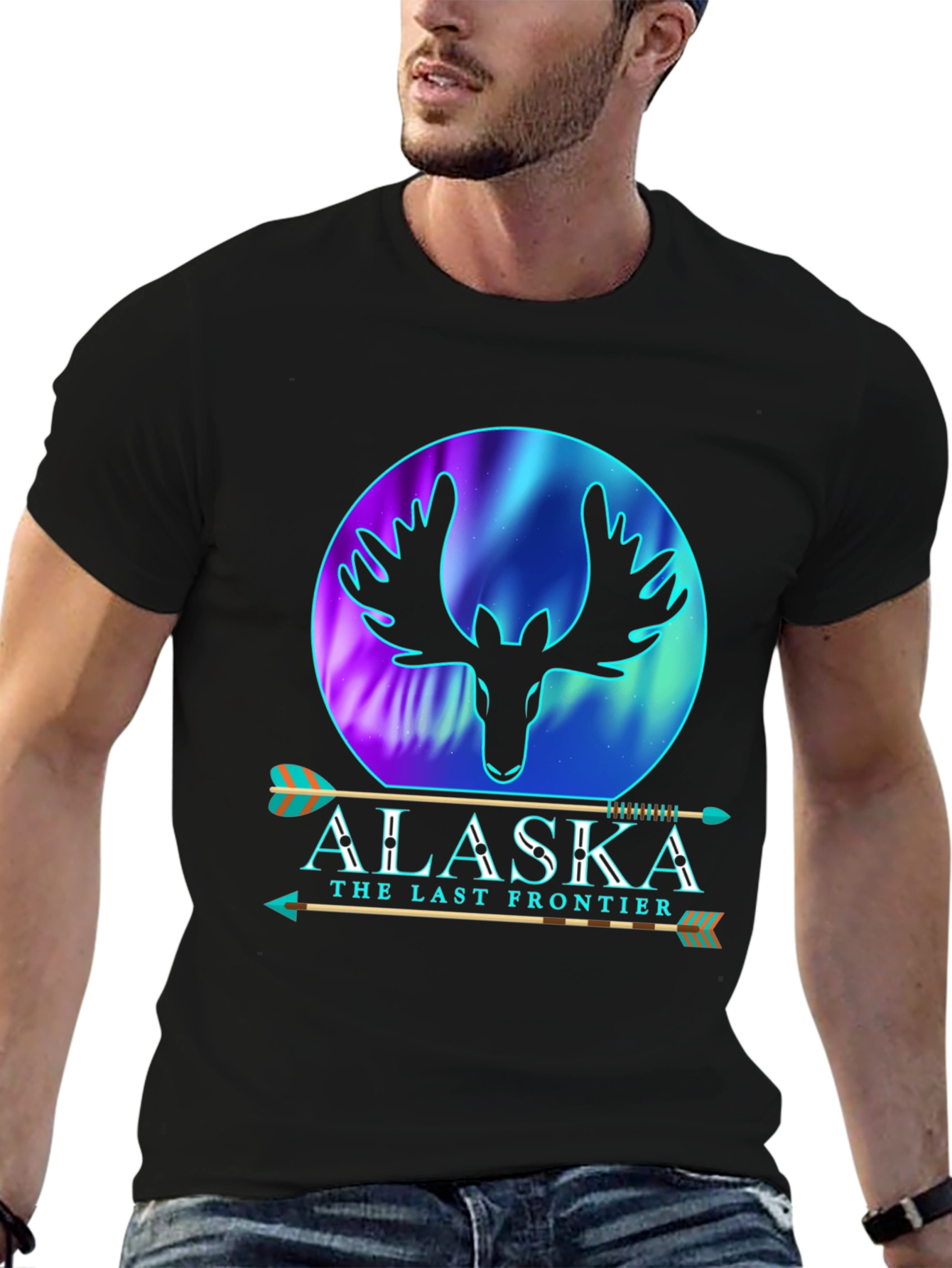 Alaska Last Frontier Moose Graphic T-Shirt