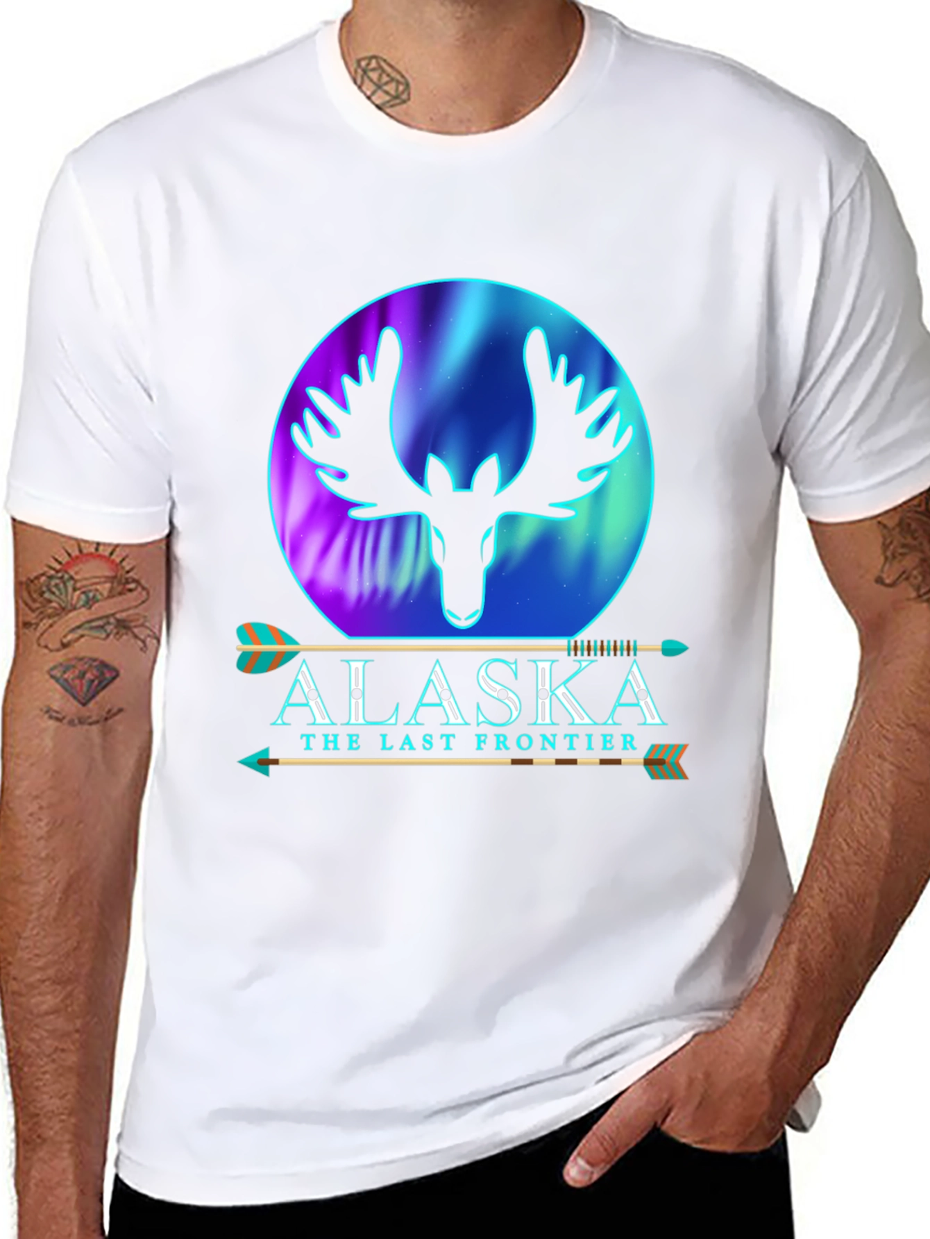 Alaska Last Frontier Moose Graphic T-Shirt