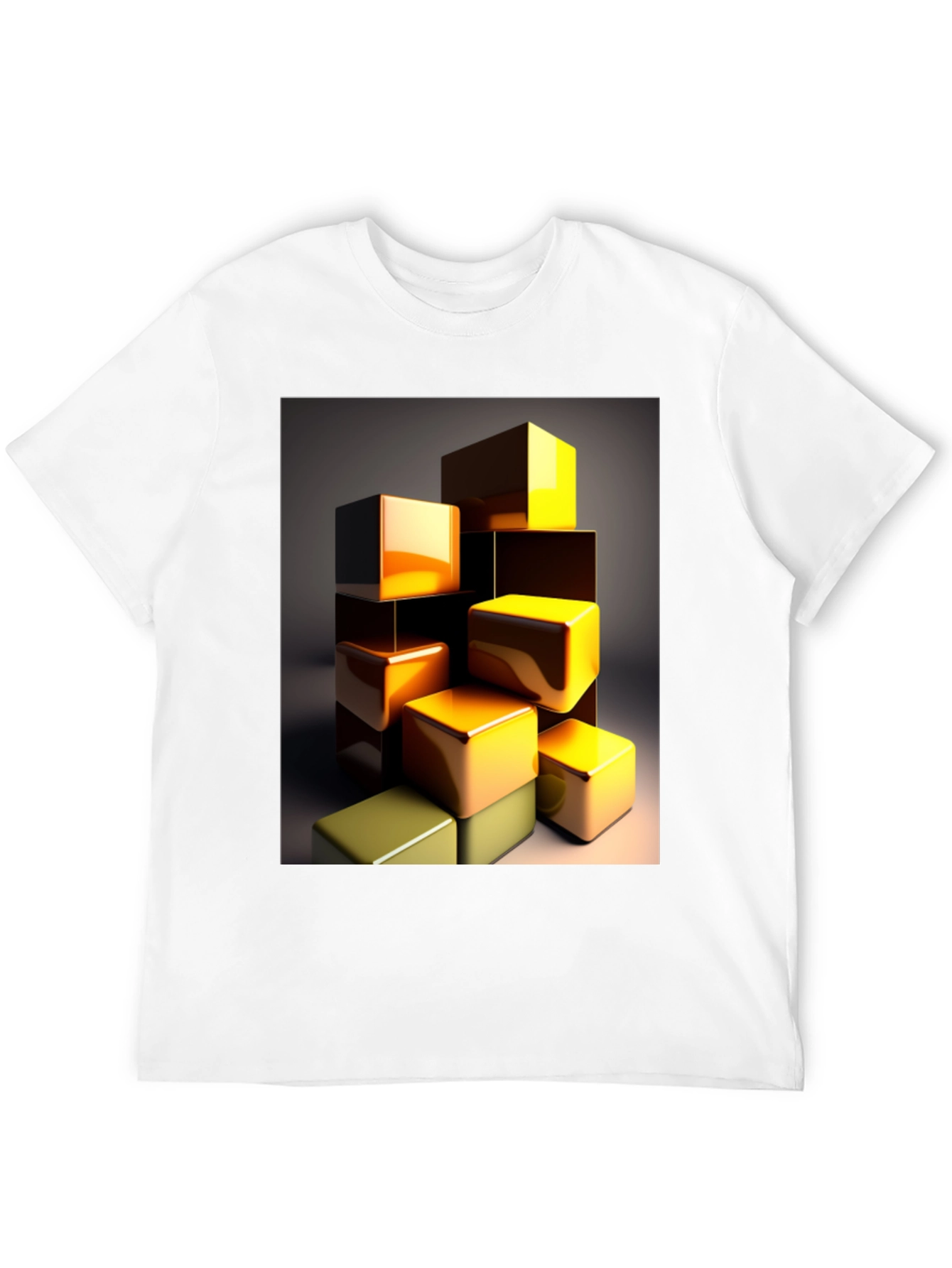 Abstract Cubes Graphic Tee - Modern Art T-Shirt