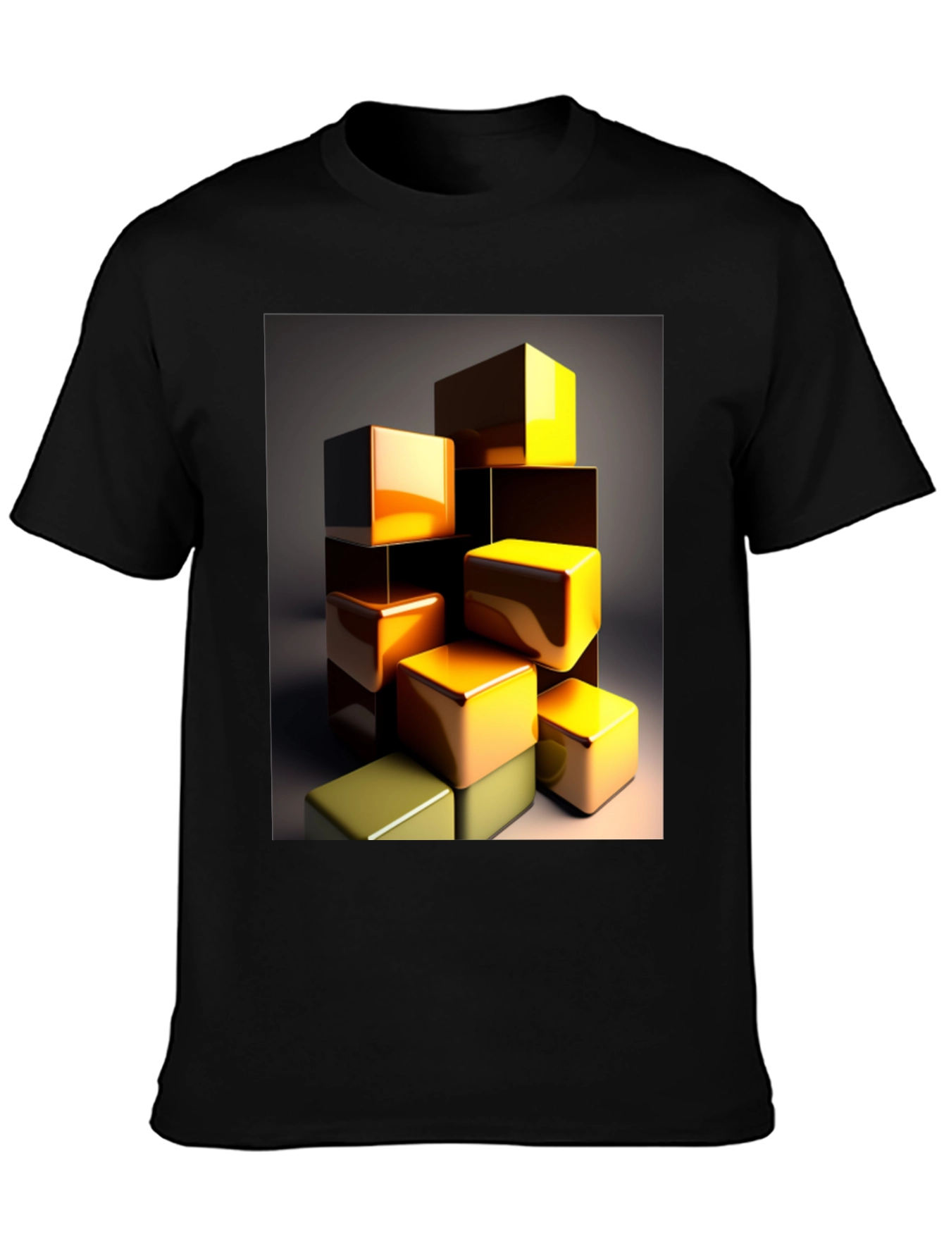 Abstract Cubes Graphic Tee - Modern Art T-Shirt