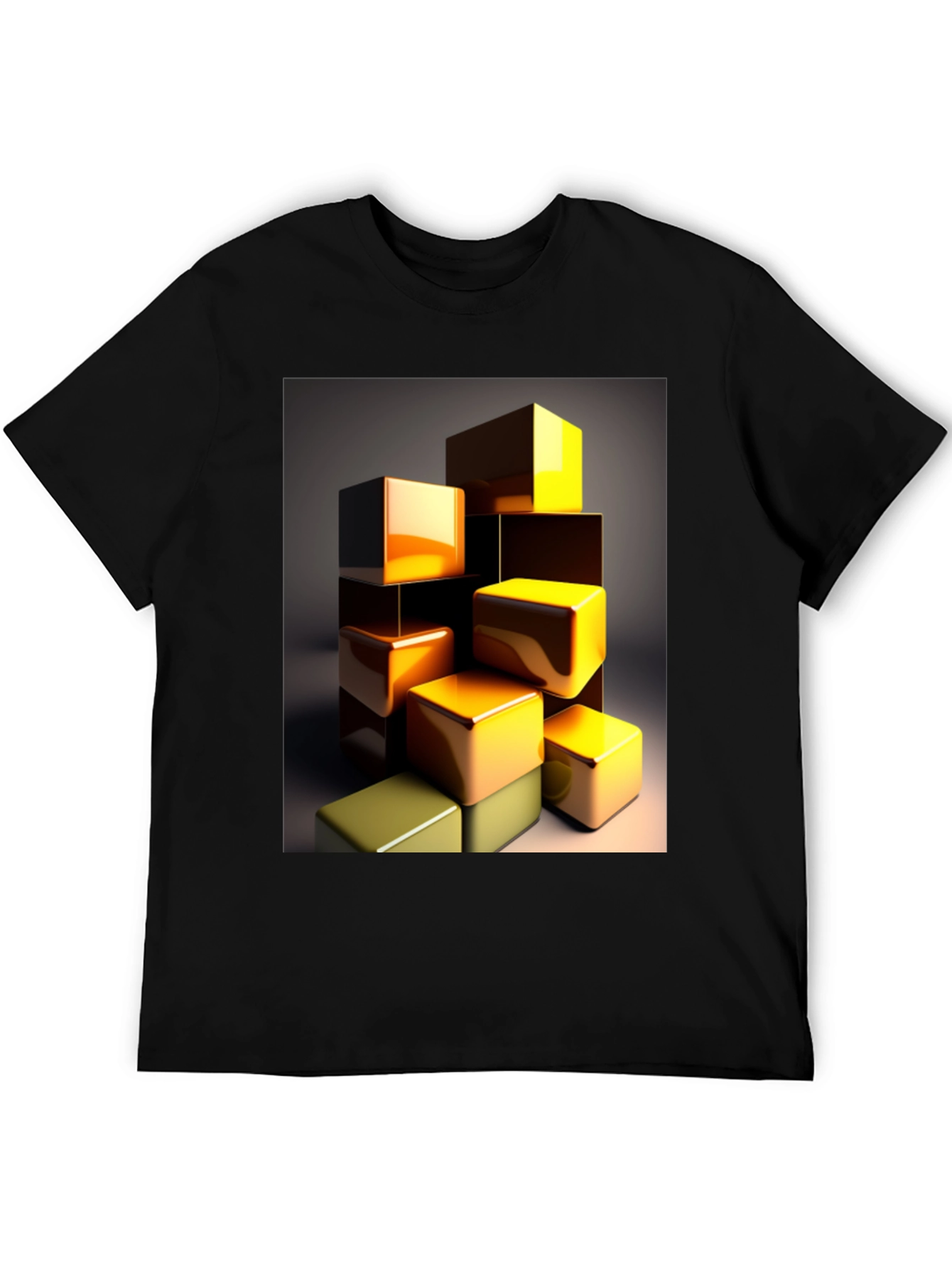 Abstract Cubes Graphic Tee - Modern Art T-Shirt